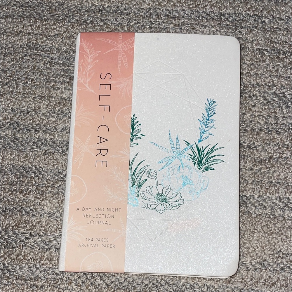 Self-Care Day & Night Reflection Journal - White with Peach Accent